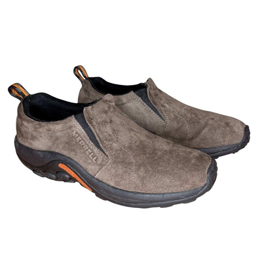 Merrell Men’s Slip On Shoes Size 10.5 Gunsmoke Leather Jungle Moc Brown Suede
